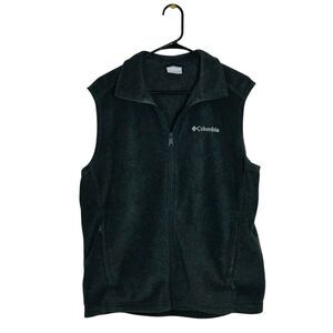 Columbia Women's Fleece Vest Gray M Zip Up Warm Outerwear  Zip Up Pockets